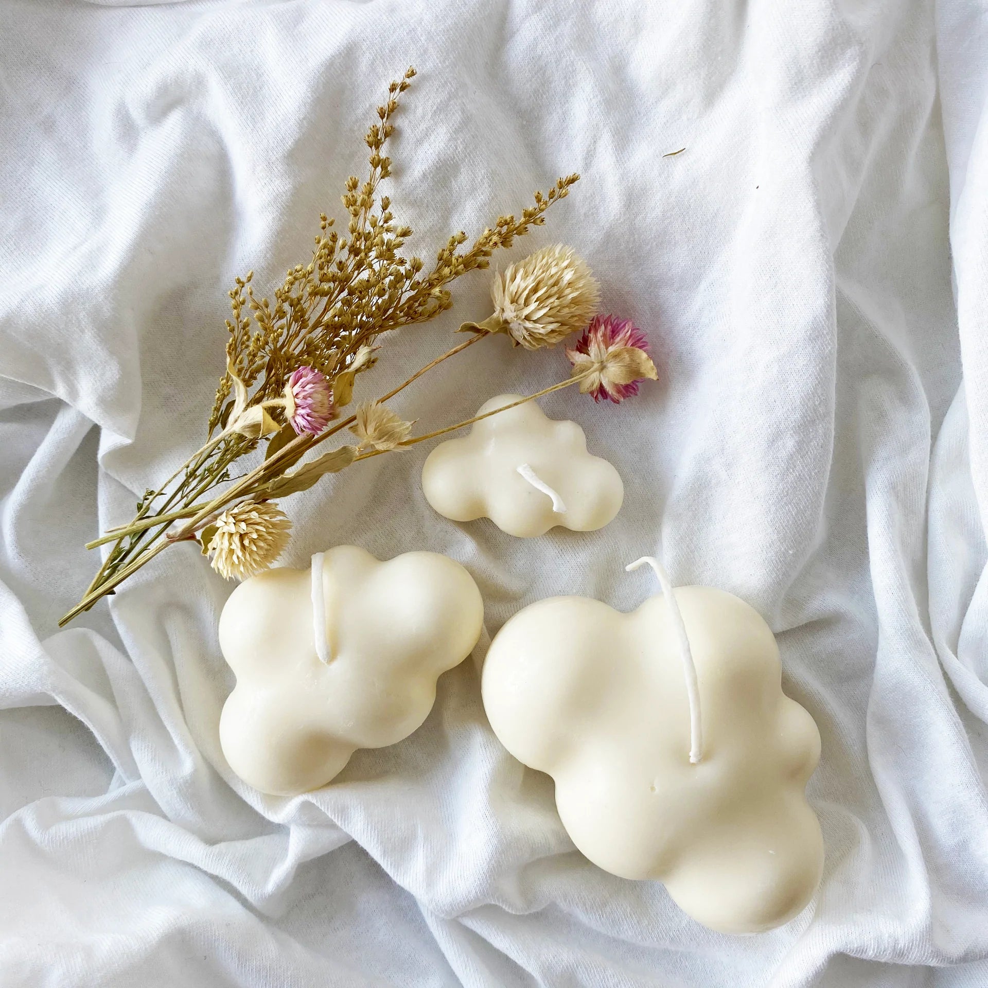 You Brooklyn Candle Set of 3 Cloud Shaped soy & Beeswax